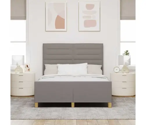 Gultas Rāmis Ar Galvas Klāju Pelēkbrūna 160 X 200 Cm Audums Vidaxl