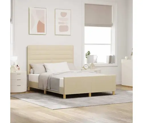 Voodi Raam Peaga Cream 160 X 200 Cm Kangas