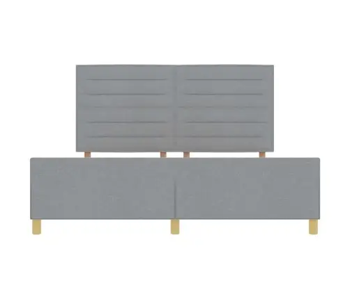 Gultas Rāmis Ar Galvas Klāju Gaiši Pelēka 180 X 200 Cm Audums Vidaxl