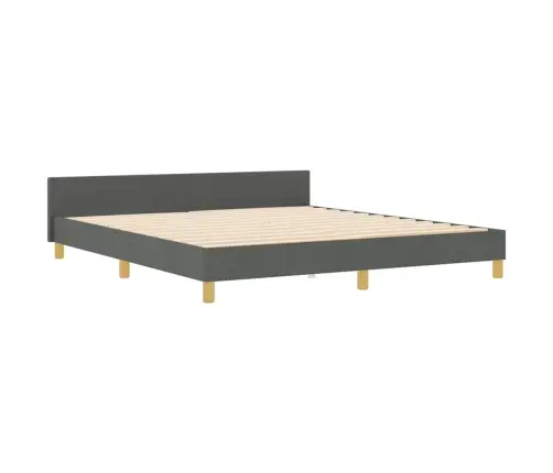 Gultas Rāmis Ar Galvas Klāju Tumši Pelēka 180 X 200 Cm Audums Vidaxl