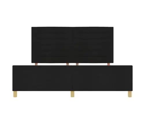 Gultas Rāmis Ar Galvas Klāju Melna 180 X 200 Cm Audums Vidaxl