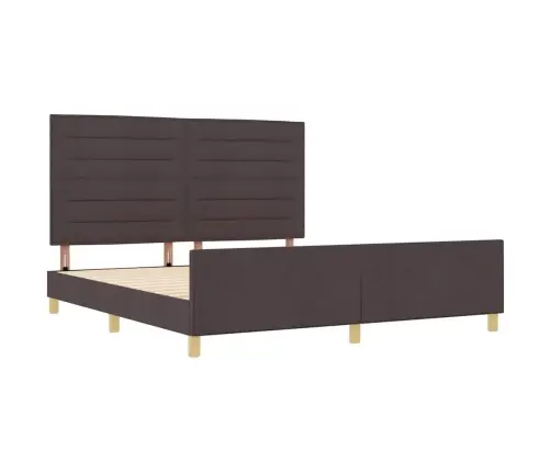 Gultas Rāmis Ar Galvas Klāju Tumši Brūna 180 X 200 Cm Audums Vidaxl
