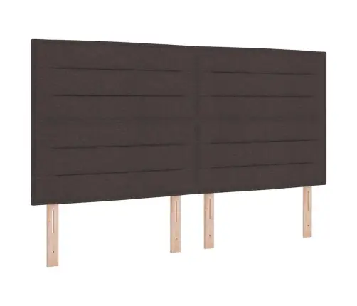 Gultas Rāmis Ar Galvas Klāju Tumši Brūna 180 X 200 Cm Audums Vidaxl