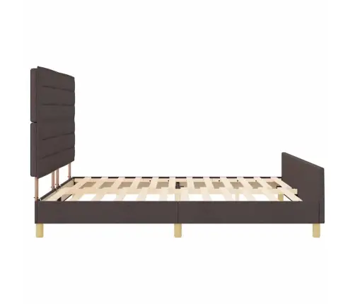 Gultas Rāmis Ar Galvas Klāju Tumši Brūna 180 X 200 Cm Audums Vidaxl