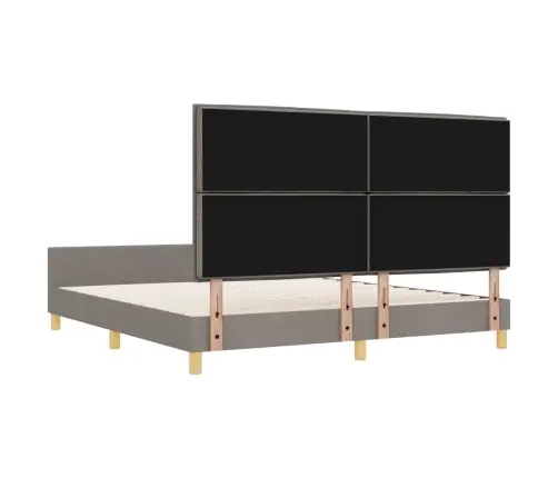 Gultas Rāmis Ar Galvas Klāju Pelēkbrūna 180 X 200 Cm Audums Vidaxl