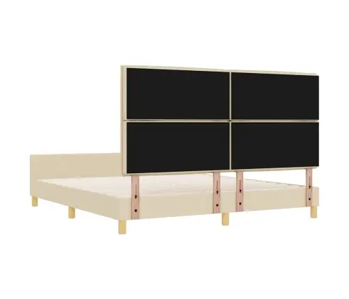 Gultas Rāmis Ar Galvas Klāju Krēmkrāsa 180 X 200 Cm Audums Vidaxl