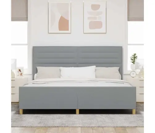 Voodi Raam Peaga Helehall 200 X 200 Cm Kangas