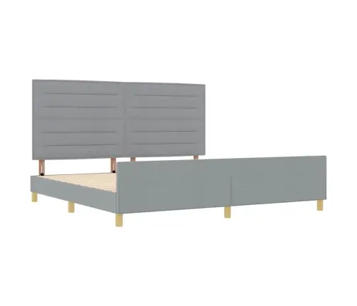 Voodi Raam Peaga Helehall 200 X 200 Cm Kangas