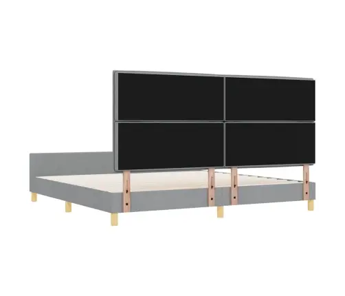 Voodi Raam Peaga Helehall 200 X 200 Cm Kangas