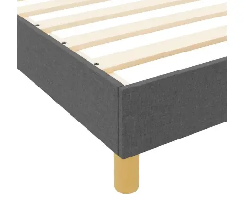 Gultas Rāmis Ar Galvas Klāju Tumši Pelēka 200 X 200 Cm Audums Vidaxl