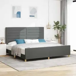 Lovos Rėmas Su Galvūgalio Tamsiai Pilka 200 X 200 Cm Audinys
