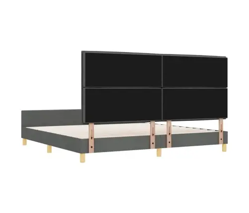 Gultas Rāmis Ar Galvas Klāju Tumši Pelēka 200 X 200 Cm Audums Vidaxl