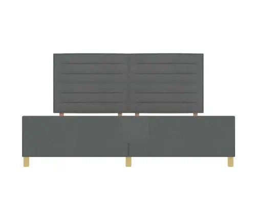 Gultas Rāmis Ar Galvas Klāju Tumši Pelēka 200 X 200 Cm Audums Vidaxl