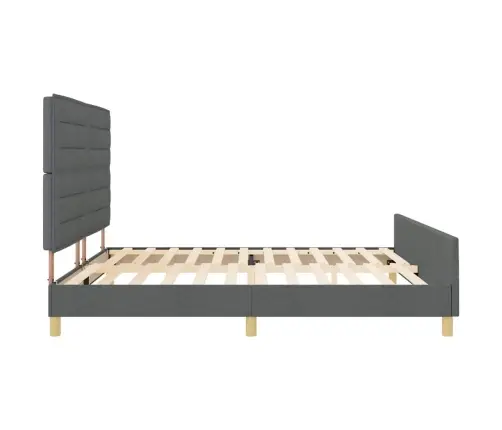 Gultas Rāmis Ar Galvas Klāju Tumši Pelēka 200 X 200 Cm Audums Vidaxl
