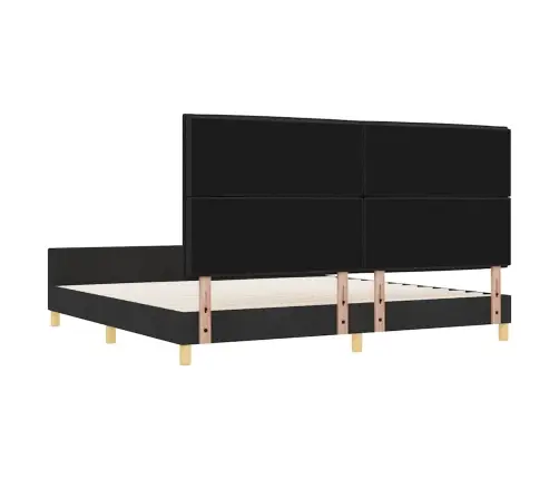 Lovos Rėmas Su Galvūgalio Juoda 200 X 200 Cm Audinys