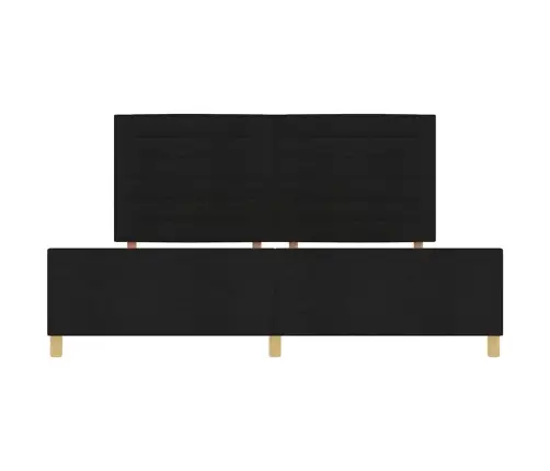 Lovos Rėmas Su Galvūgalio Juoda 200 X 200 Cm Audinys