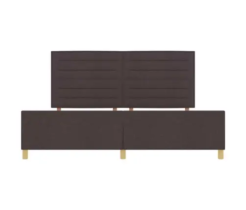 Gultas Rāmis Ar Galvas Klāju Tumši Brūna 200 X 200 Cm Audums Vidaxl