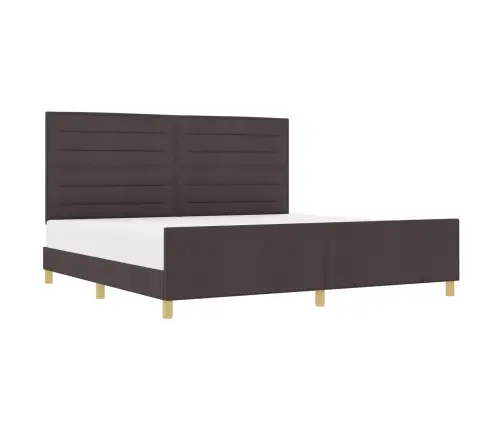 Gultas Rāmis Ar Galvas Klāju Tumši Brūna 200 X 200 Cm Audums Vidaxl