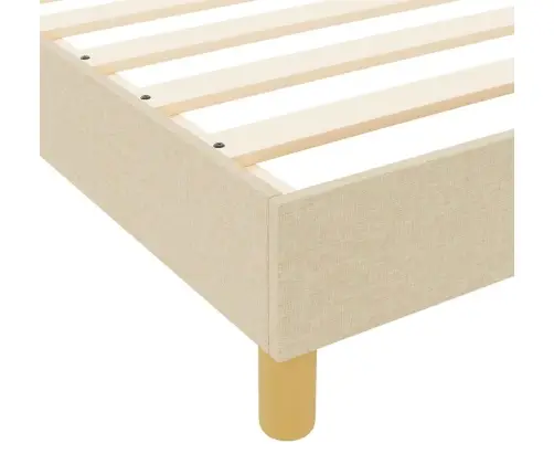 Gultas Rāmis Ar Galvas Klāju Krēmkrāsa 200 X 200 Cm Audums Vidaxl
