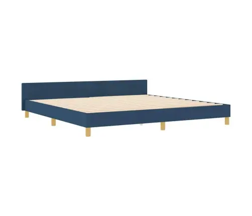 Gultas Rāmis Ar Galvas Klāju Zila 200 X 200 Cm Audums Vidaxl