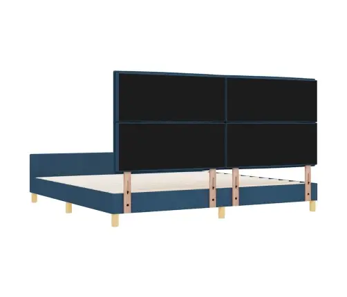 Gultas Rāmis Ar Galvas Klāju Zila 200 X 200 Cm Audums Vidaxl