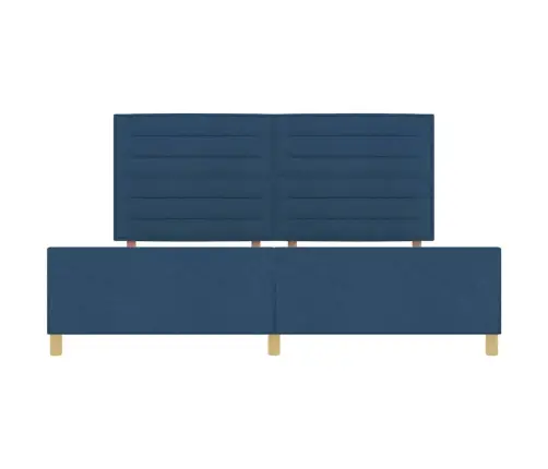 Gultas Rāmis Ar Galvas Klāju Zila 200 X 200 Cm Audums Vidaxl