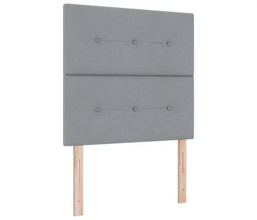 Gultas Rāmis Ar Galvas Klāju Gaiši Pelēka 80 X 200 Cm Audums Vidaxl