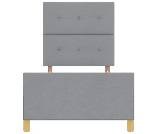 Gultas Rāmis Ar Galvas Klāju Gaiši Pelēka 80 X 200 Cm Audums Vidaxl