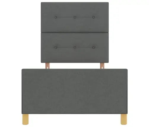 Gultas Rāmis Ar Galvas Klāju Tumši Pelēka 80 X 200 Cm Audums Vidaxl