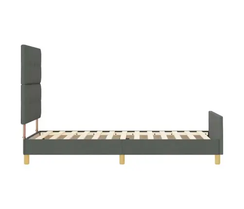 Gultas Rāmis Ar Galvas Klāju Tumši Pelēka 80 X 200 Cm Audums Vidaxl