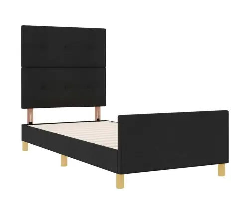 Gultas Rāmis Ar Galvas Klāju Melna 80 X 200 Cm Audums Vidaxl