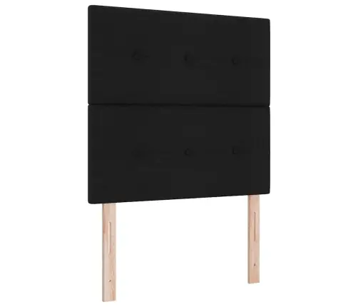 Gultas Rāmis Ar Galvas Klāju Melna 80 X 200 Cm Audums Vidaxl