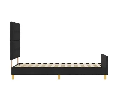 Gultas Rāmis Ar Galvas Klāju Melna 80 X 200 Cm Audums Vidaxl