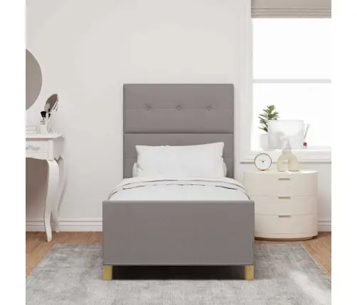 Gultas Rāmis Ar Galvas Klāju Pelēkbrūna 80 X 200 Cm Audums Vidaxl