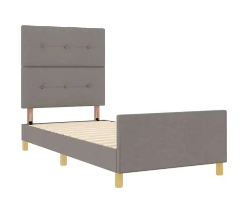 Gultas Rāmis Ar Galvas Klāju Pelēkbrūna 80 X 200 Cm Audums Vidaxl