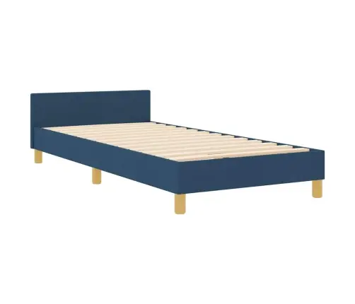 Gultas Rāmis Ar Galvas Klāju Zila 80 X 200 Cm Audums Vidaxl