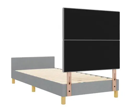 Voodi Raam Peaga Helehall 90 X 190 Cm Kangas