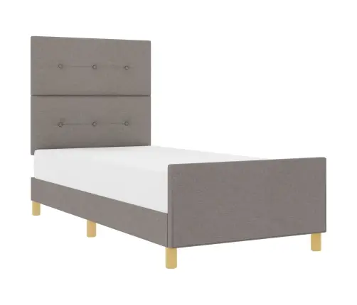 Gultas Rāmis Ar Galvas Klāju Pelēkbrūna 90 X 190 Cm Audums Vidaxl