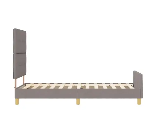 Gultas Rāmis Ar Galvas Klāju Pelēkbrūna 90 X 190 Cm Audums Vidaxl