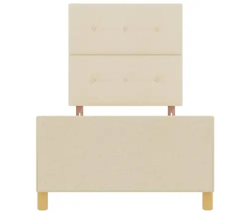 Gultas Rāmis Ar Galvas Klāju Krēmkrāsa 90 X 200 Cm Audums Vidaxl