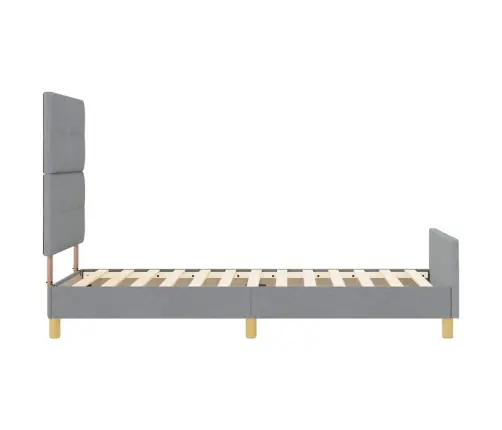 Gultas Rāmis Gaiši Pelēks 100X200 Cm Audums Vidaxl
