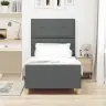 Gultas Rāmis Tumši Pelēks 100X200 Cm Audums Vidaxl