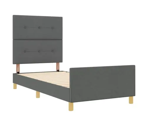 Gultas Rāmis Tumši Pelēks 100X200 Cm Audums Vidaxl