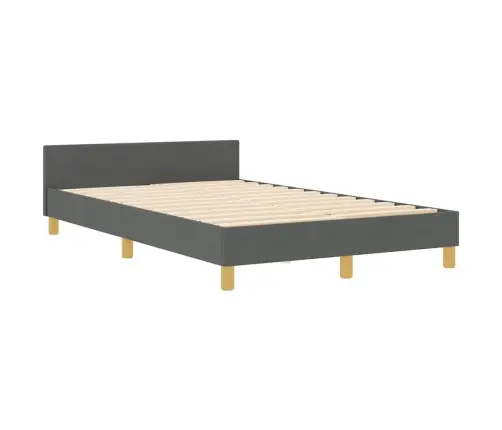 Gultas Rāmīšs Tumši Pelēks 120X190 Cm Audums Vidaxl