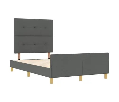 Gultas Rāmīšs Tumši Pelēks 120X190 Cm Audums Vidaxl