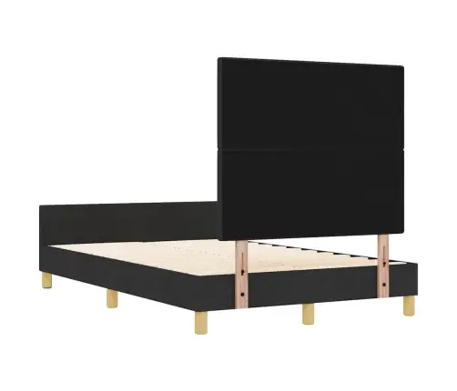 Gultas Rāmis Melns 120X190 Cm Audums Vidaxl