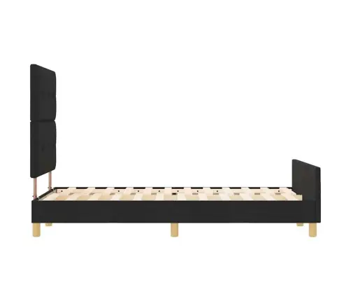 Gultas Rāmis Melns 120X190 Cm Audums Vidaxl