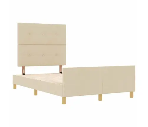 Voodi Raam Peaga Cream 120 X 190 Cm Kangas