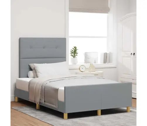 Gultas Rāmis Gaiši Pelēks 120X200 Cm Audums Vidaxl