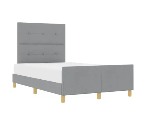 Gultas Rāmis Gaiši Pelēks 120X200 Cm Audums Vidaxl